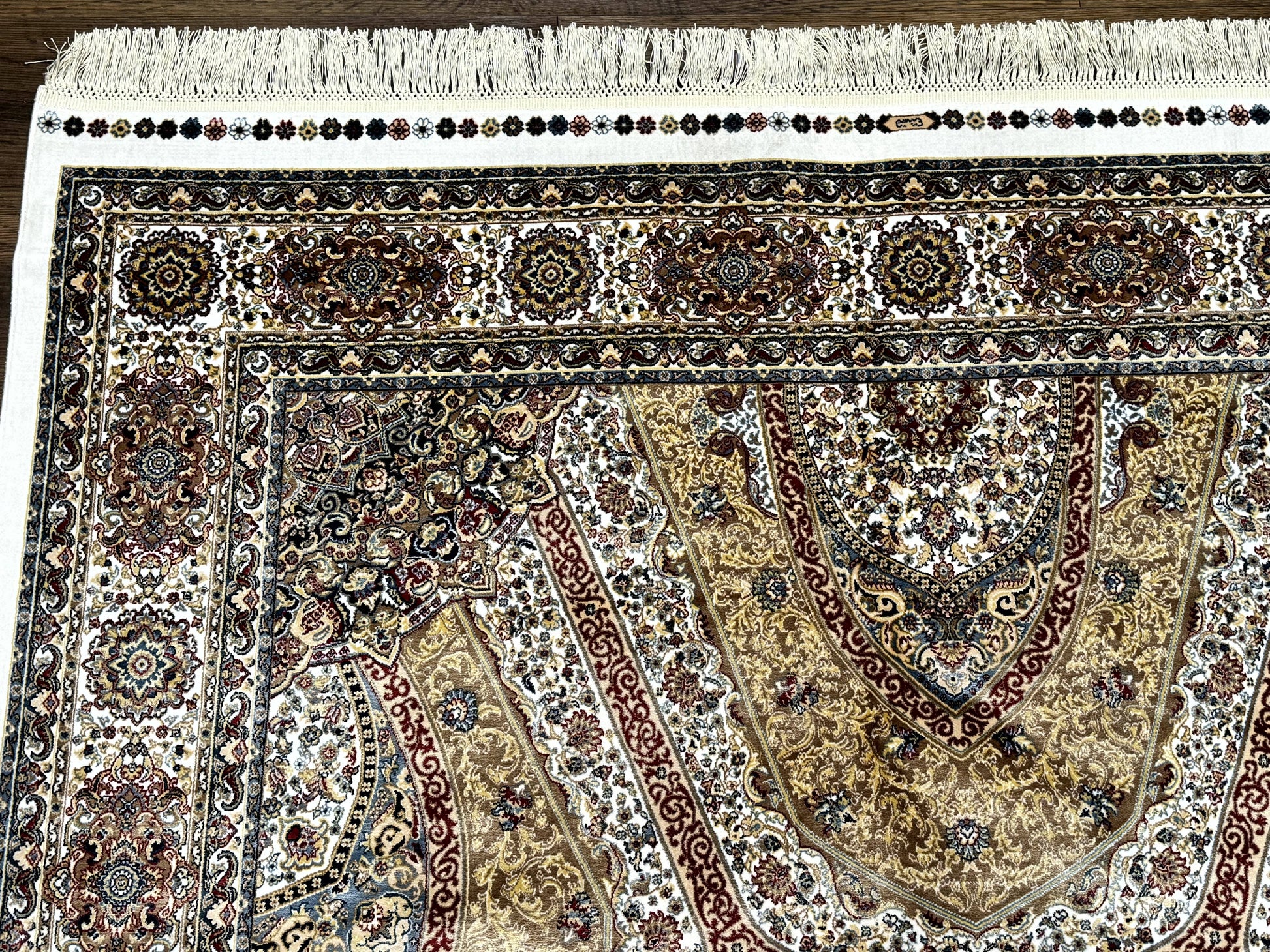 Turkish Silk Rug 5 x 7.6, Dome Design, Bamboo Silk, New - Nuvé