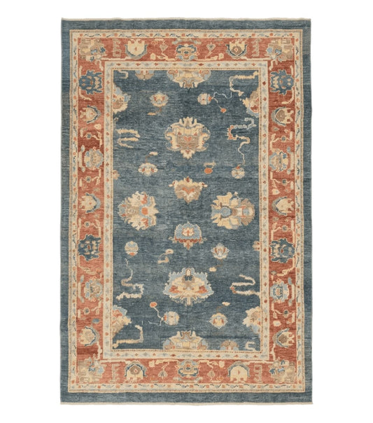 Turkish Oushak Rug 6x9, Sultanabad Carpet, Medium Size Oriental Rug