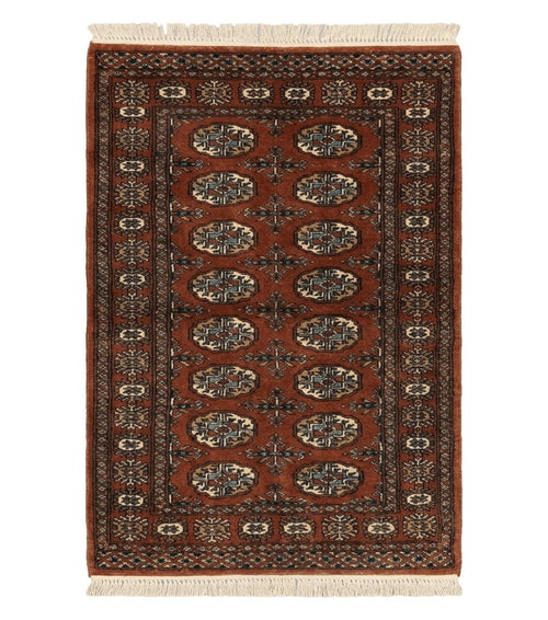 3' X 4' Vintage Handmade Pakistan Turkoman Bokhara Fine Woven Wool Rug