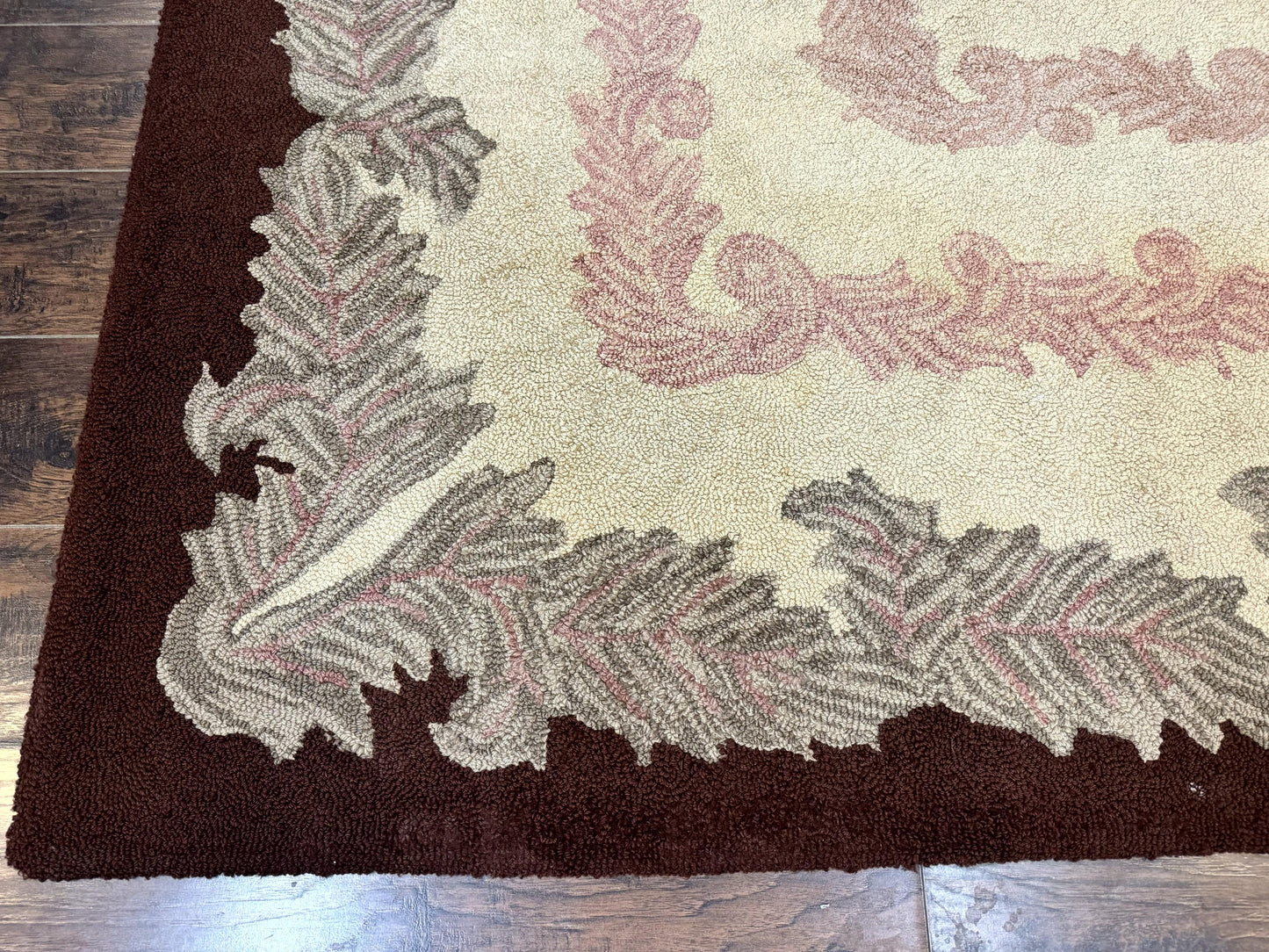 American Hand Hooked Rug 9x12, Vintage Aubusson Carpet, Wool - Nuvé