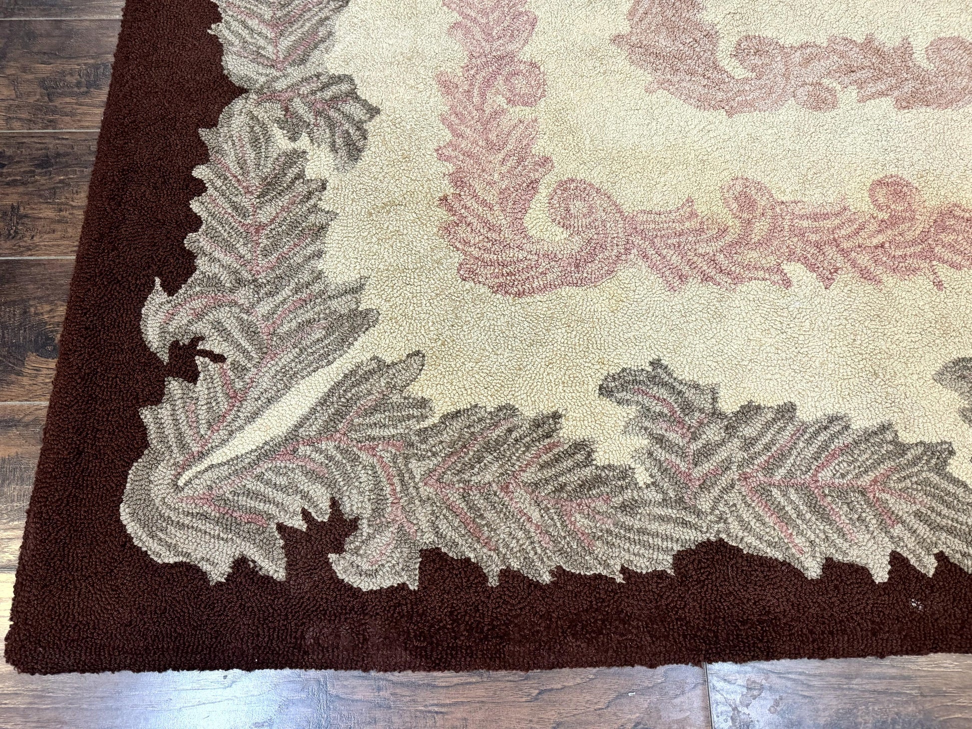 American Hand Hooked Rug 9x12, Vintage Aubusson Carpet, Wool - Nuvé