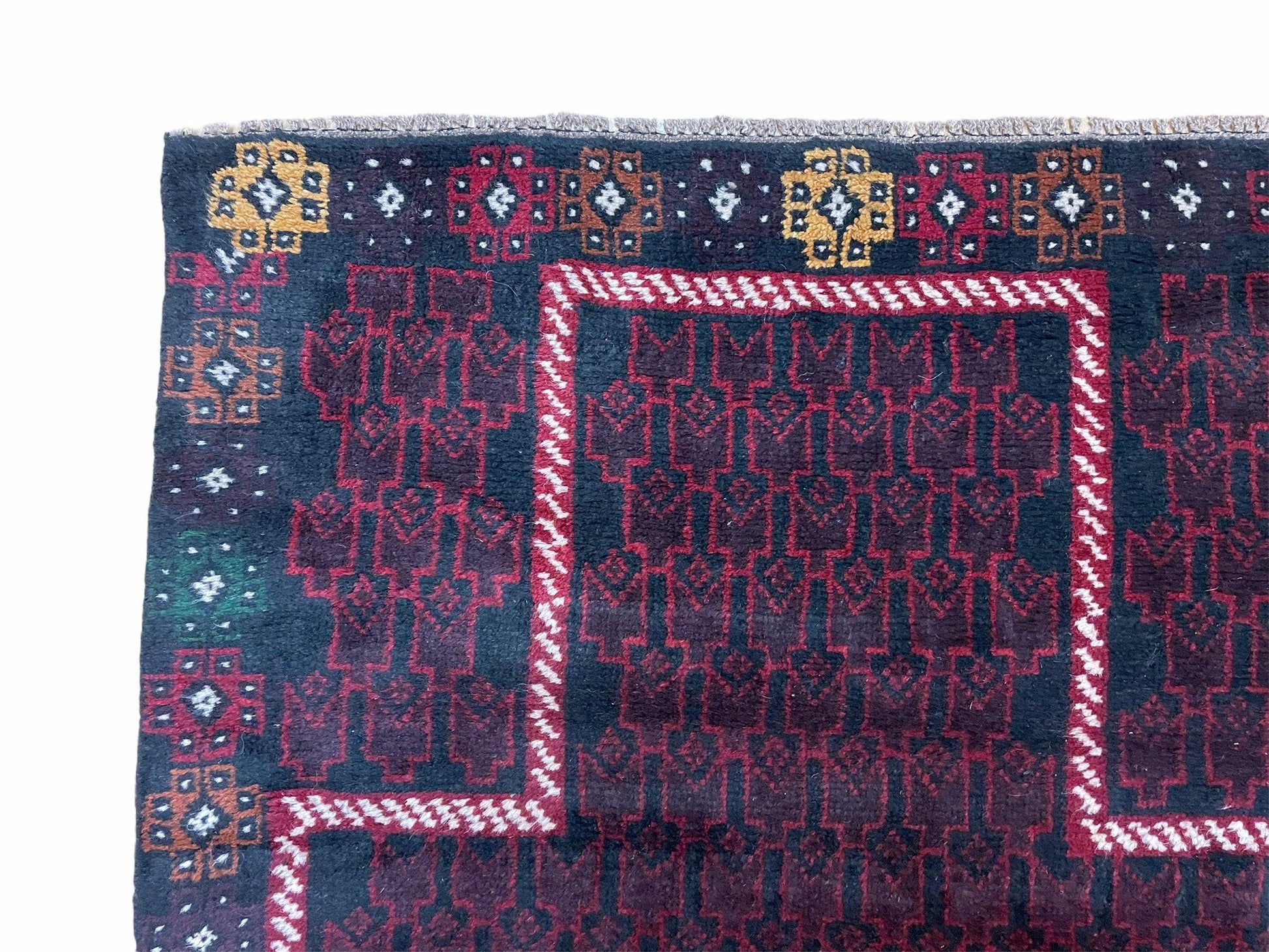 3 X 5 Vintage Handmade Tribal Wool Rug Baluchi Rug Afghan Rug Balouch Rug 3x4.7 - Nuvé