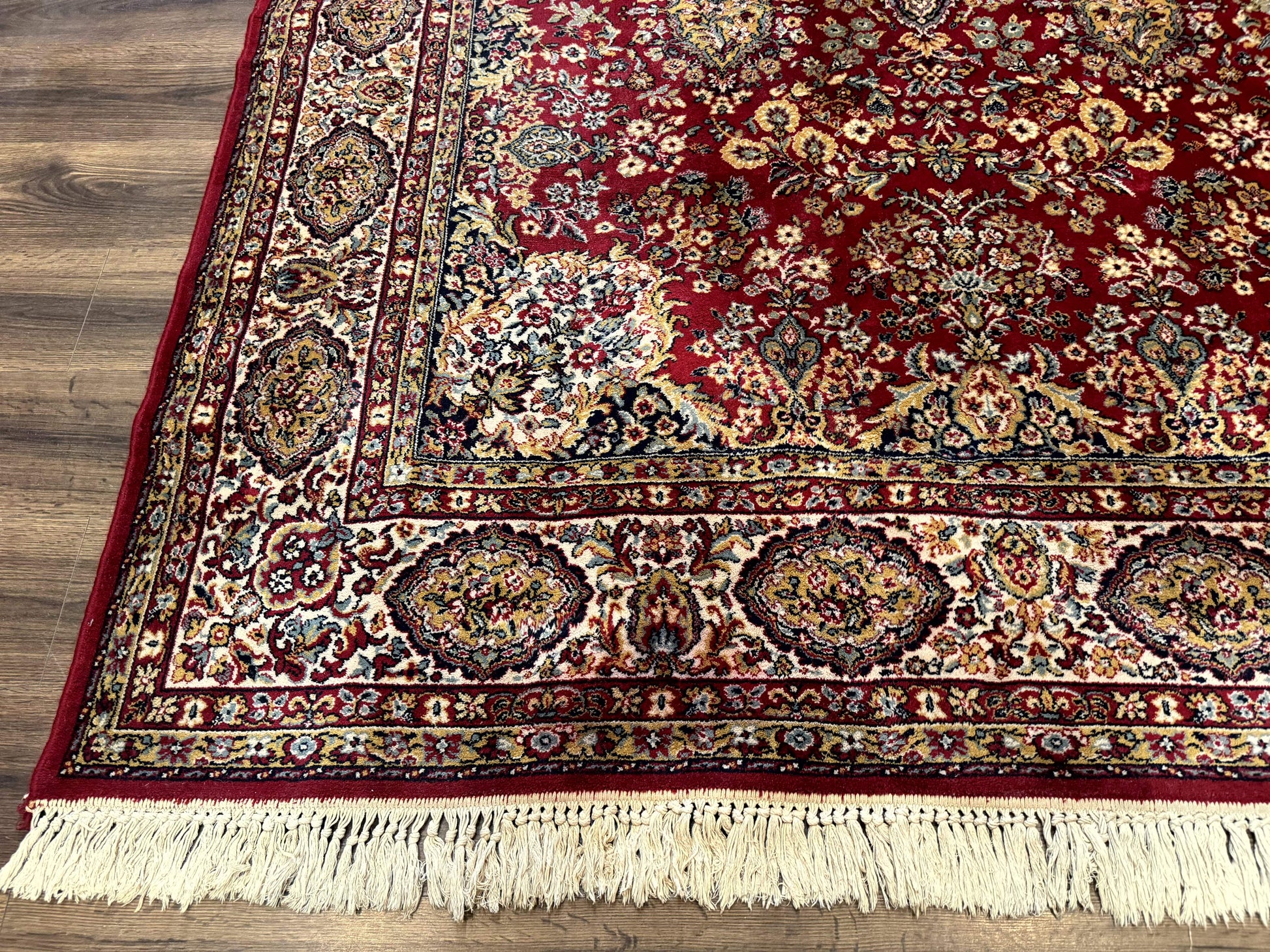 Persian Wool Rug 7x10, Couristan Carpet, Belgium Power Loomed Rug, Red, Floral, Traditional - Nuvé