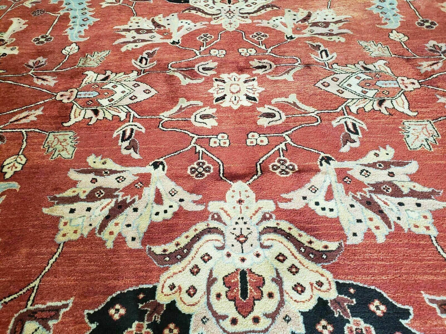 10' X 14' Vintage Hand Made Turkish Wool Rug Carpet Red Black Hand Knotted Nice - Nuvé