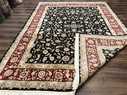 Sino Persian Rug 8x10, Black and Red, Floral Allover - Nuvé