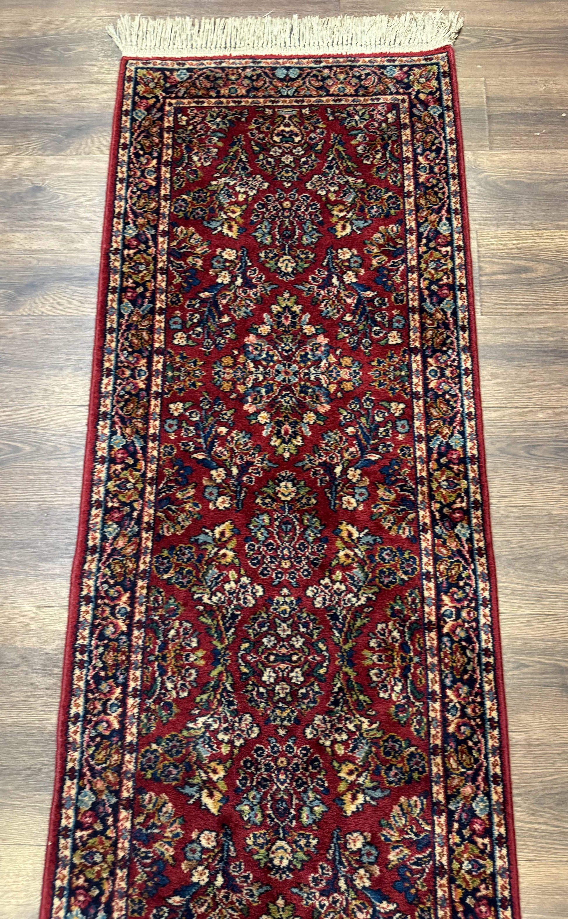 Karastan Runner Rug 2.6 x 8.6, Red Sarouk #785, Original 700 Series, Wool, Rare - Nuvé