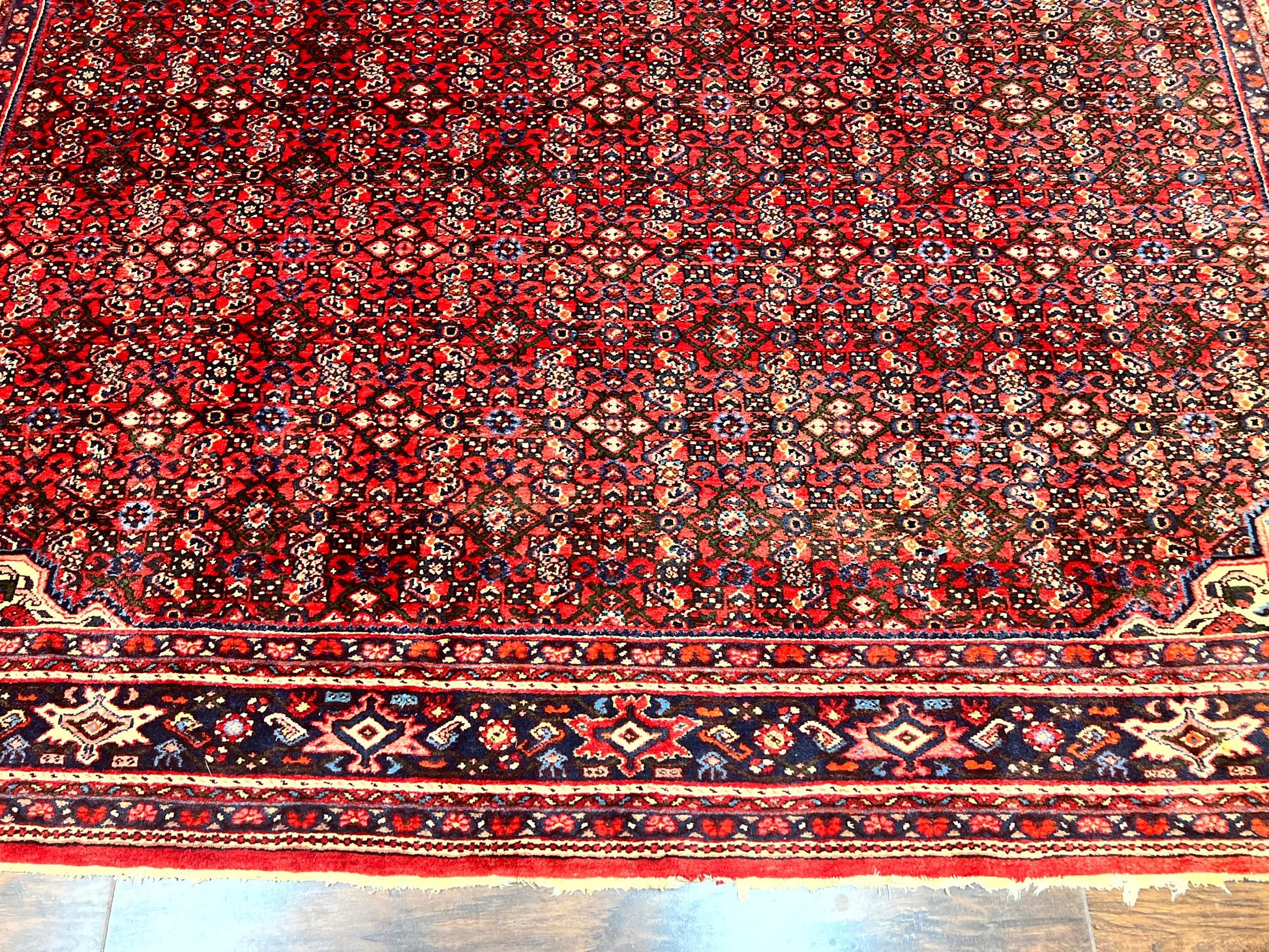 Large Persian Tribal Rug 11x17, Palace Sized Wool Handmade Vintage Carpet, Oversized Hand Knotted Rug, Red, Hamadan Dargazin Rug - Nuvé