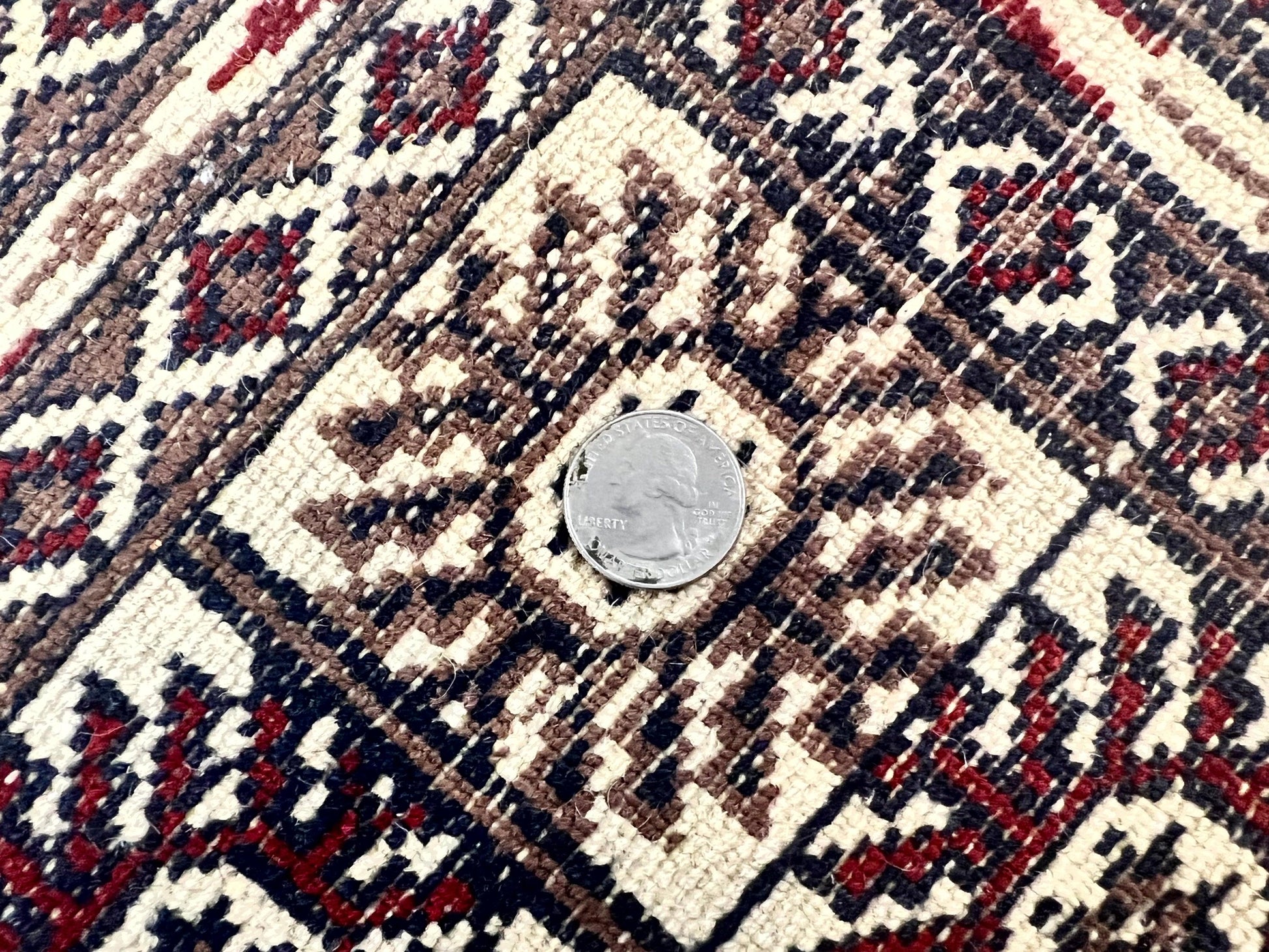 Pakistani Bokhara Rug 4x6, Turkoman Carpet, Vintage Handmade Wool Rug, Ivory - Nuvé