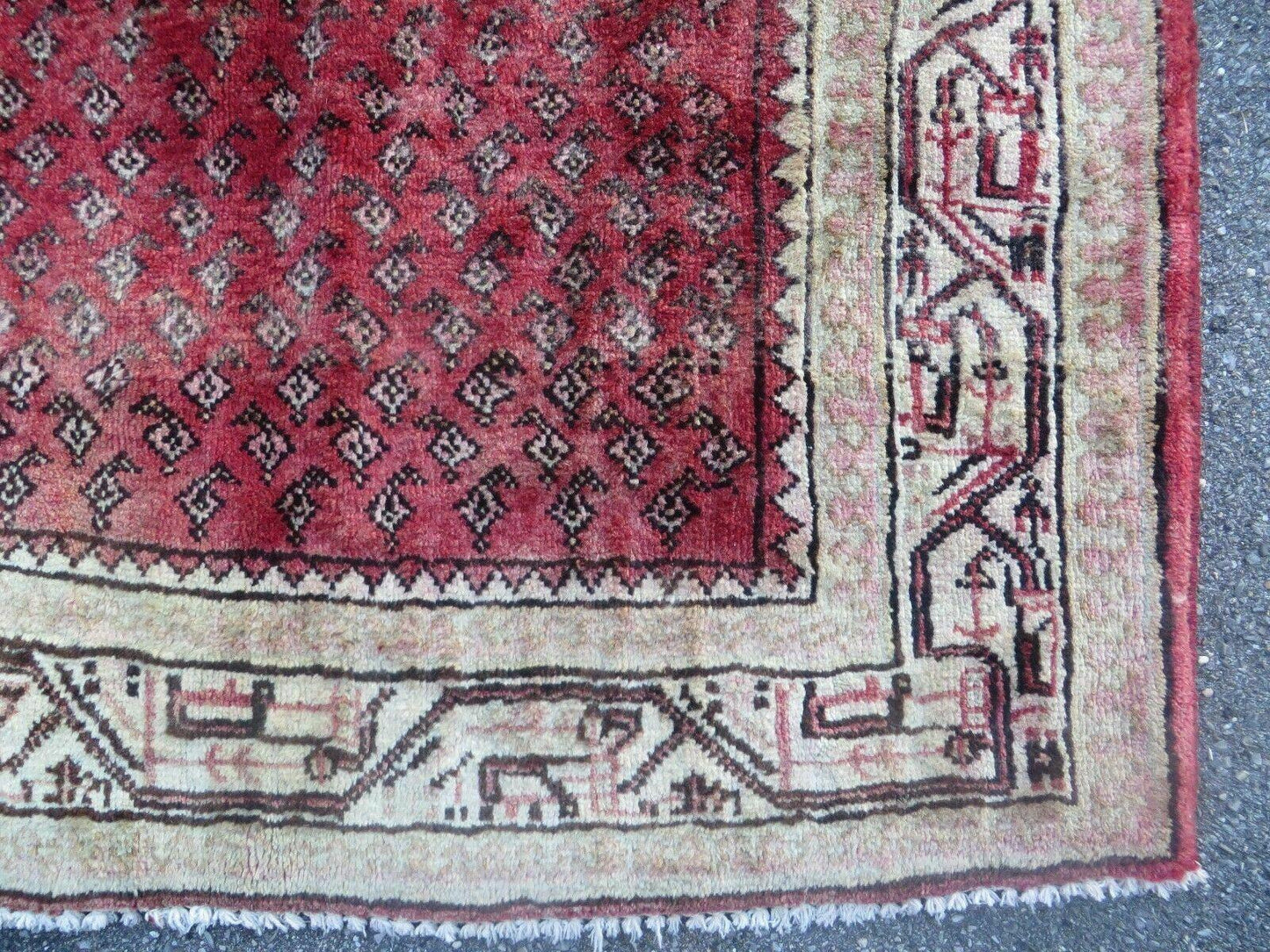 3'7"X 10' Antique Handmade India Oriental Paisley Wool Runner Rug Vegy # 31 - Nuvé