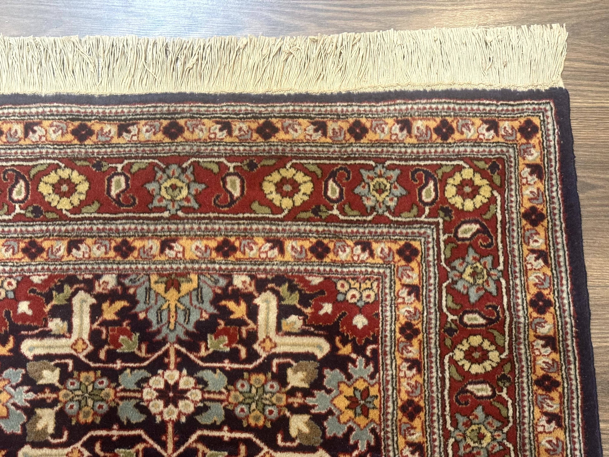 Turkish Hereke Rug 3x5, Navy Blue and Red, Fine 210 KPSI - Nuvé