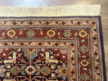 Turkish Hereke Rug 3x5, Navy Blue and Red, Fine 210 KPSI - Nuvé
