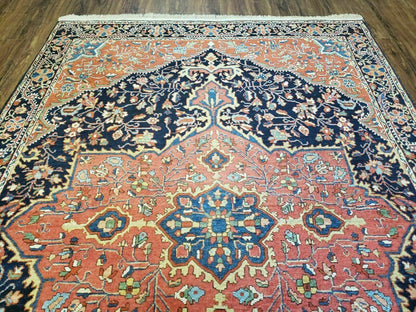 4.5' X 6.5' Handmade Antique Fine Indian Wool Rug Carpet Red - Nuvé