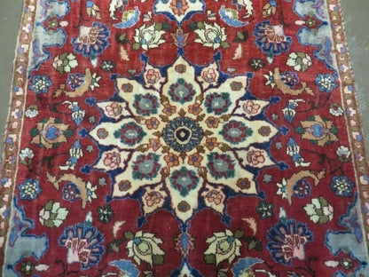 4' X 6' Antique Handmade India Floral Oriental Wool Rug Vegetable Dyes #120 - Nuvé