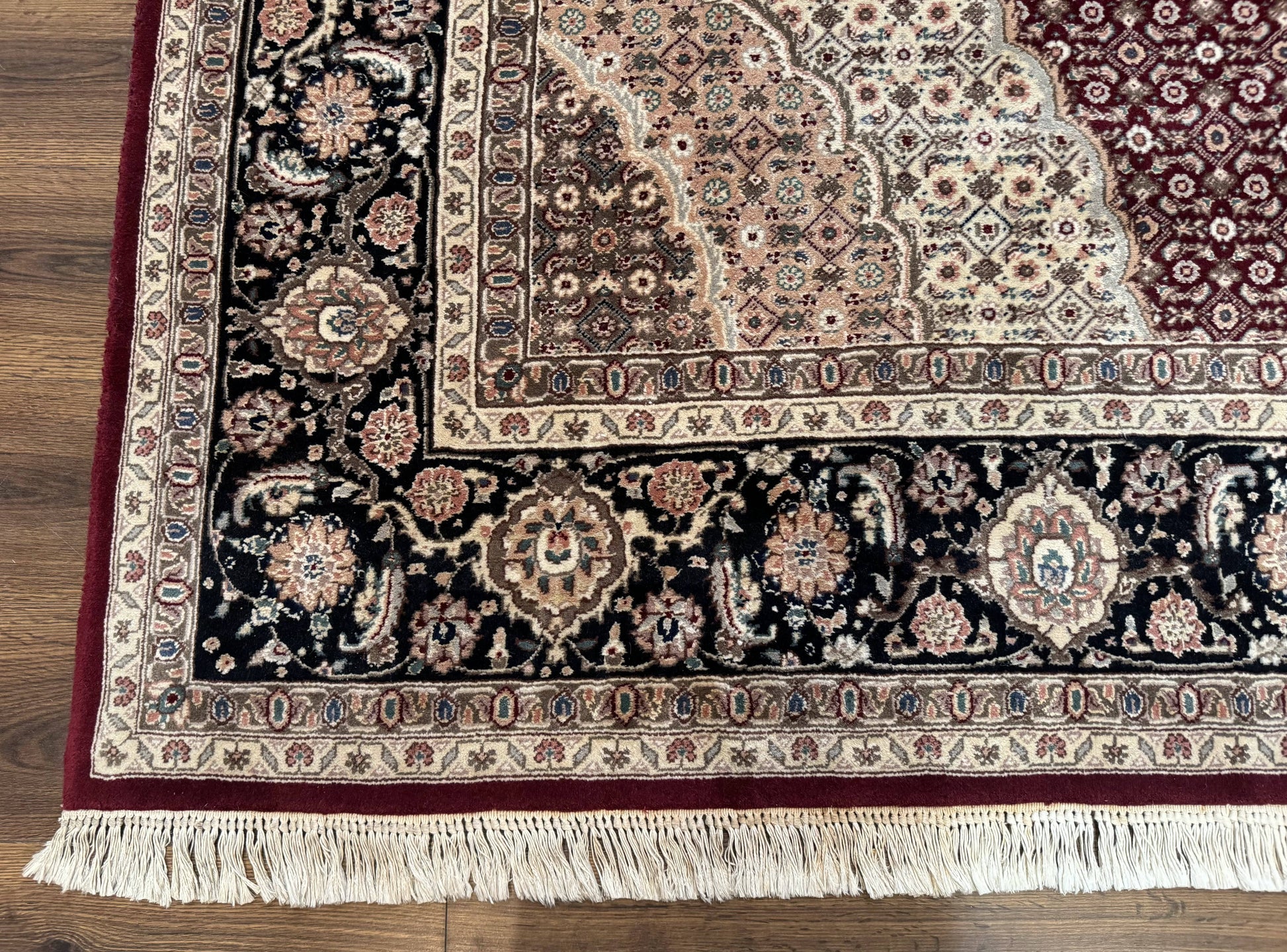 Sino Persian Rug 8x10, Herati, Elegant Oriental Carpet, Dark Maroon - Nuvé