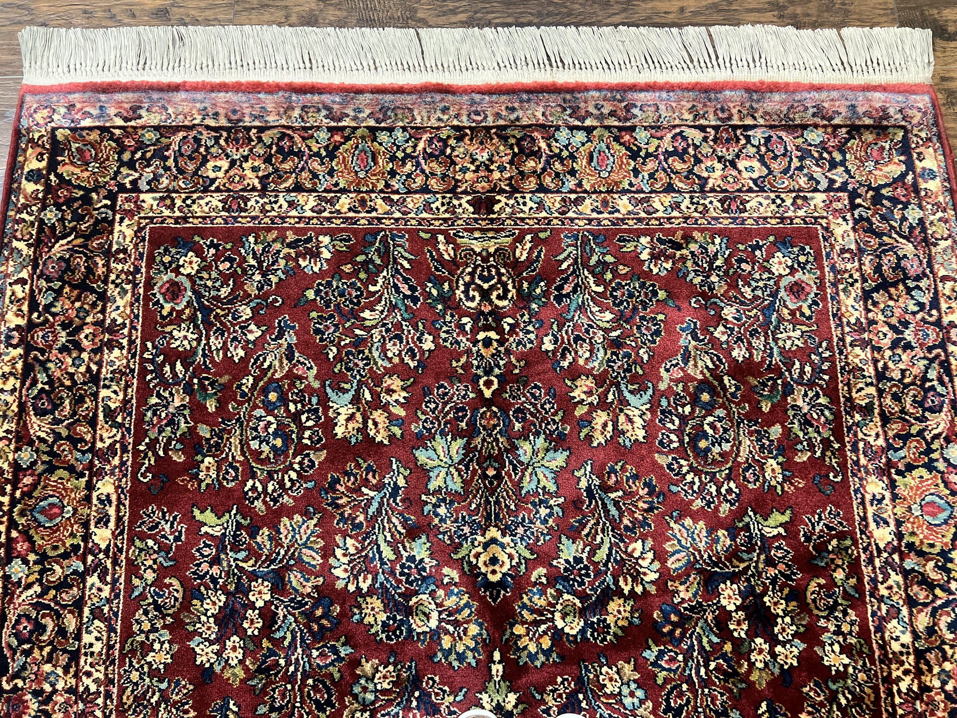 Karastan Rug 5.9 x 9 Red Sarouk #785, Wool Karastan Carpet, Original 700 Series, Vintage Karastan Oriental Rug Discontinued - Nuvé