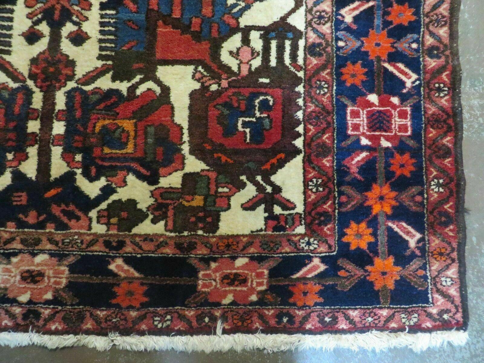 5.5' X 10.5' Antique Handmade Indian Floral Oriental Wool Rug Tribal Veg Dye Nice - Nuvé