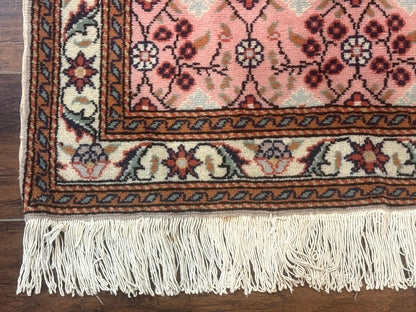 Turkish Sivas Rug 3x4, Pink, Handmade, Wool, Vintage - Nuvé