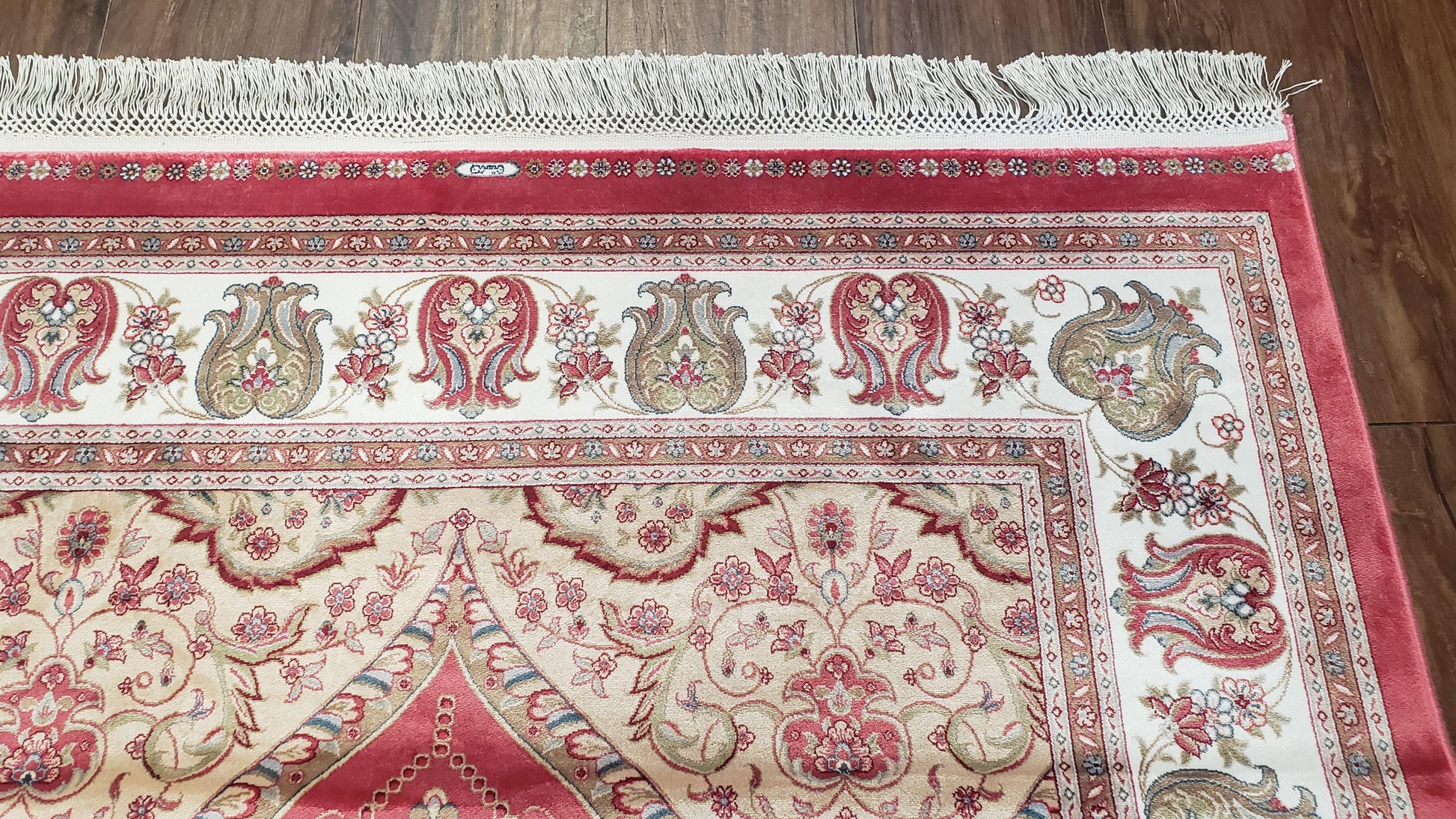 4 x 6 Silk Carpet Red, Traditional Oriental Rug 4x6, Flower Vase Columns, Turkish Rug New, High Quality, Bamboo Silk, Area Rug - Nuvé