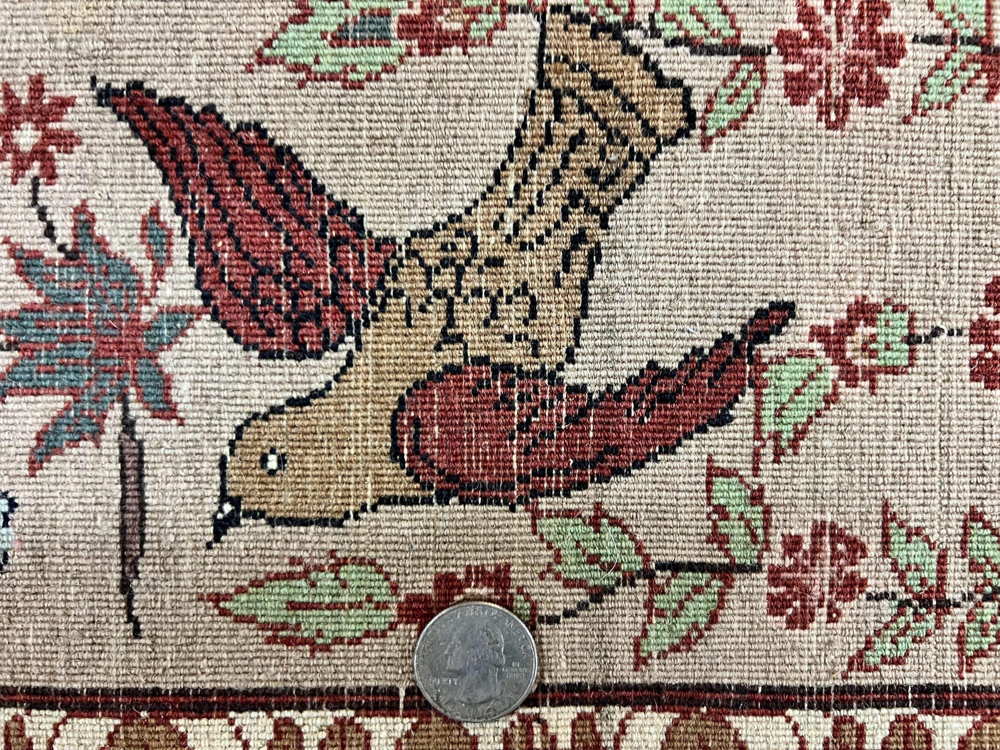 Indo Persian Pictorial Rug 4x7, Handmade Hand Knotted Wool Semi Antique Horizontal Carpet, Men & Women Drinking, Fine Rug, Bird Pictorials - Nuvé