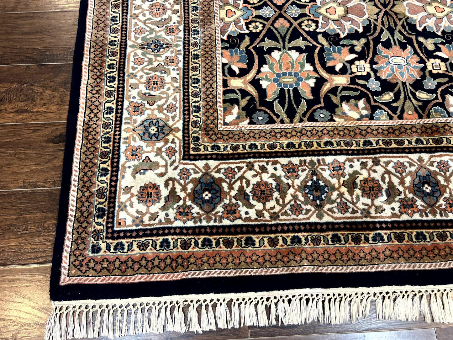 Indo Persian Bidjar Rug 6x10, Vintage Handmade Wool Carpet, Allover Pattern - Nuvé