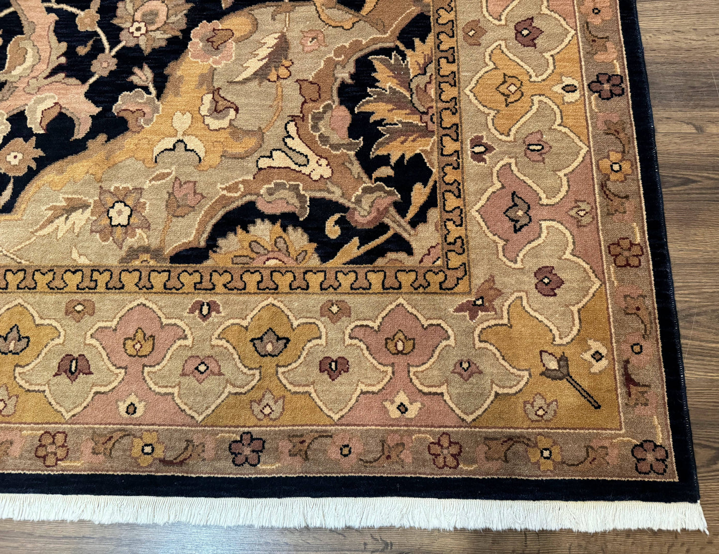 Handmade Wool Rug 8x10, Black & Dark Beige, Nourison, Traditional Rug - Nuvé