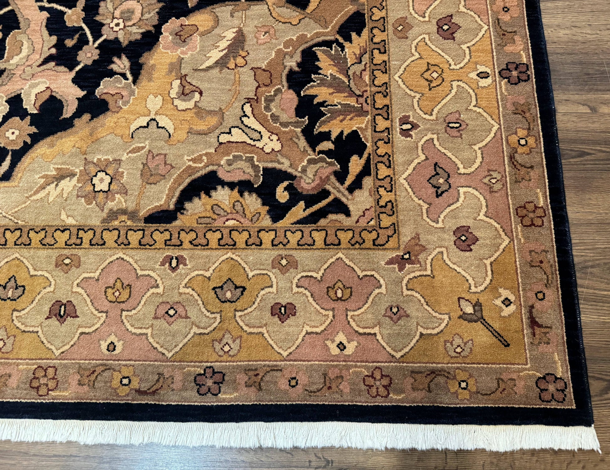 Handmade Wool Rug 8x10, Black & Dark Beige, Nourison, Traditional Rug - Nuvé