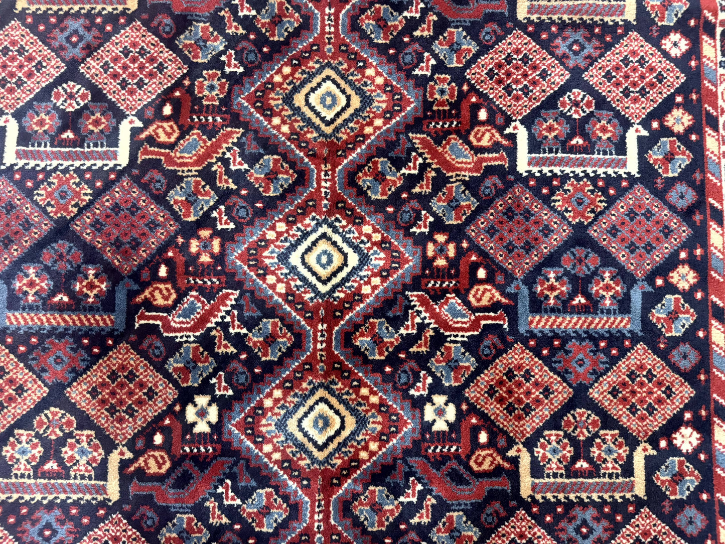 Karastan Rug 5x8, Yuruk Collection #530, Geometric Tribal Wool Pile Vintage Carpet - Nuvé