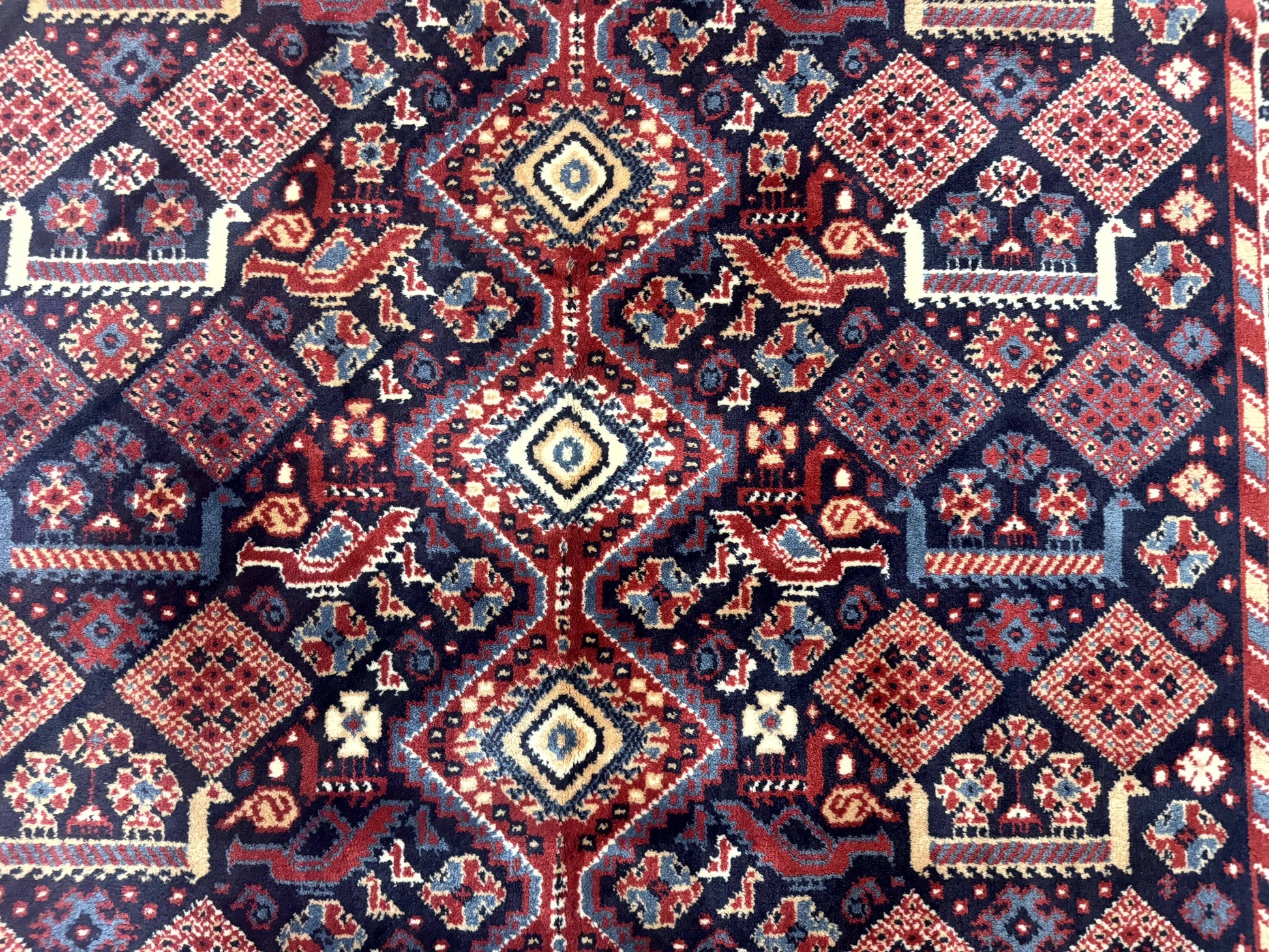 Karastan Rug 5x8, Yuruk Collection #530, Geometric Tribal Wool Pile Vintage Carpet - Nuvé