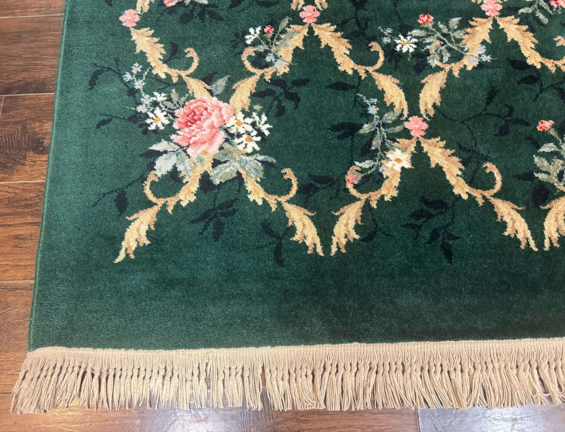 Karastan Garden of Eden Rug 8.8 x 11.8, Green Savonnerie 509/1733, Wool - Nuvé