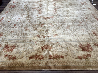 Chinese Aubusson Wool Rug 10x14, European Design, Thick Wool Pile - Nuvé