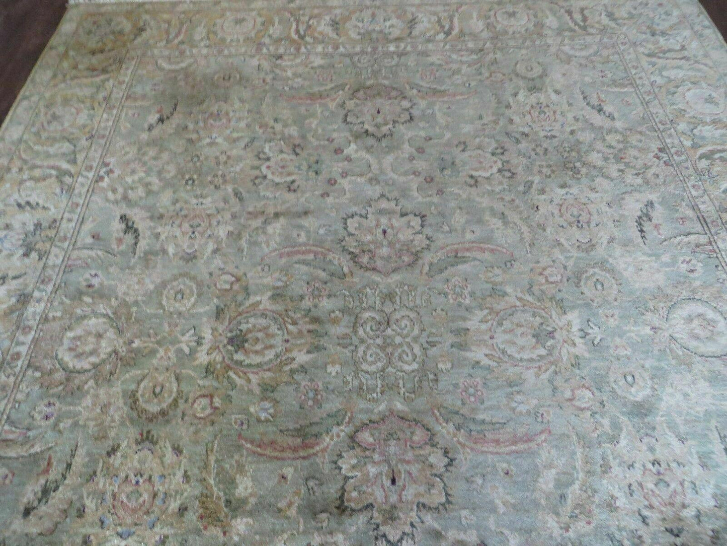 8' X 10' Vintage Handmade India Floral Oriental Top Quality Jaipur Tea Wash - Nuvé