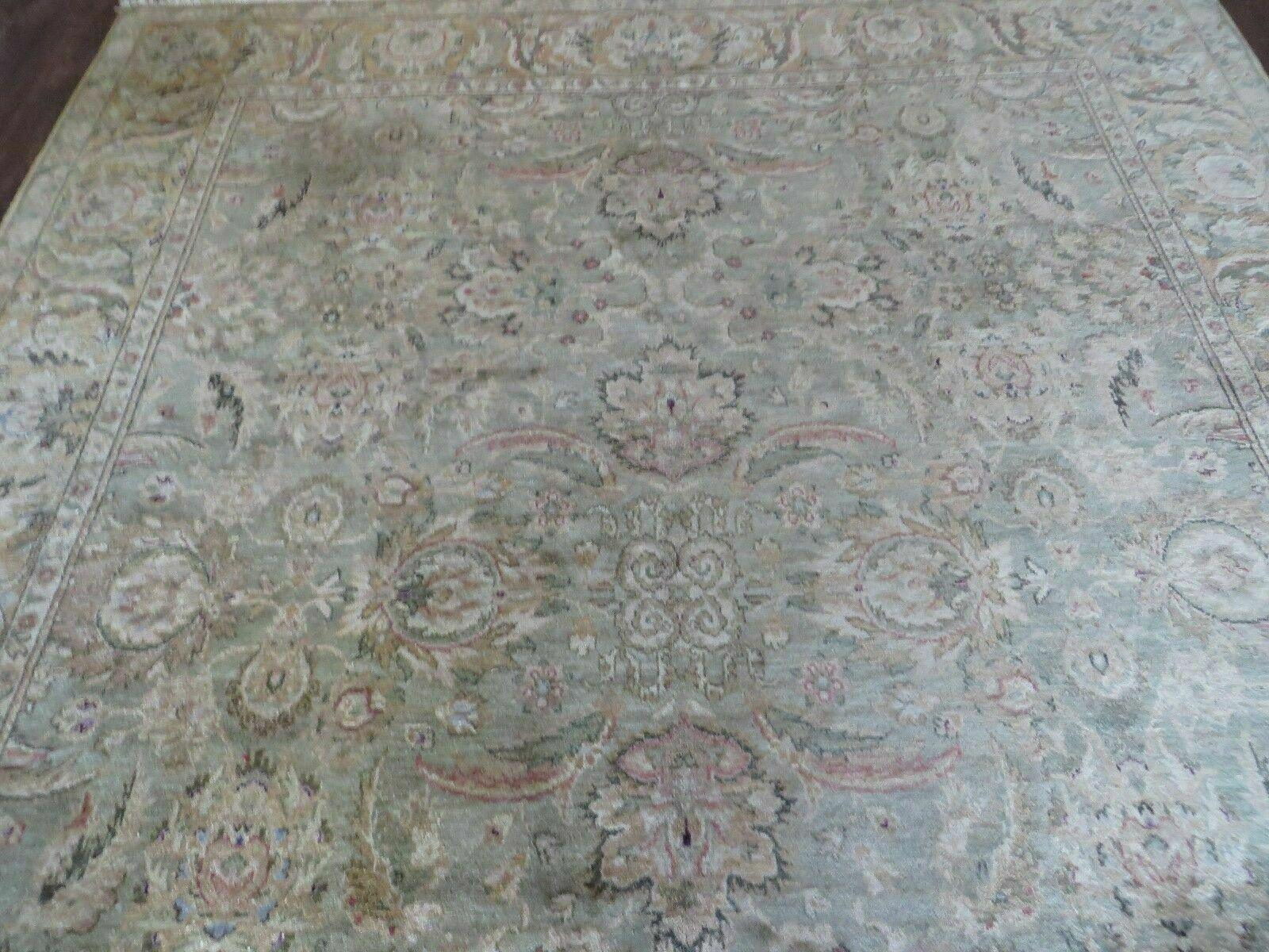 8' X 10' Vintage Handmade India Floral Oriental Top Quality Jaipur Tea Wash - Nuvé