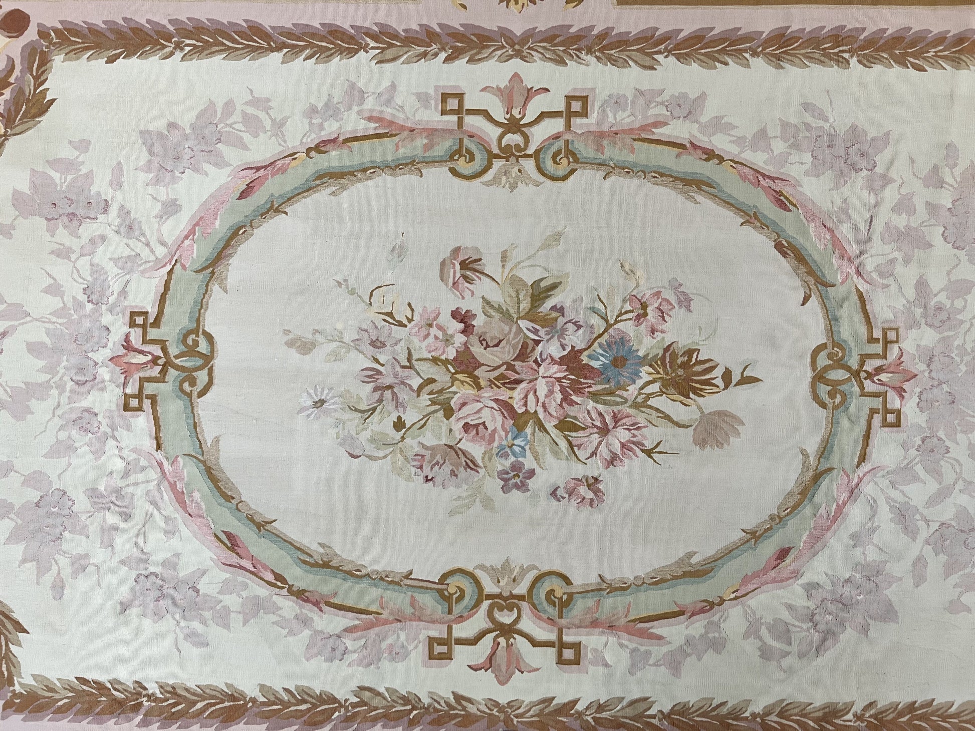 Large Aubusson Rug 11x15, Oversized Gallery Palace Size Flatweave Savonnerie Carpet 11 x 15 ft, Wool Handmade Vintage Elegant European - Nuvé