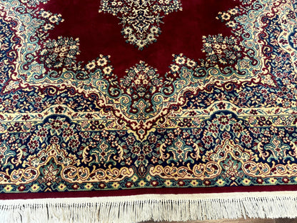 Power Loomed Persian Oriental Rug 9x12, Vintage Wool Pile, Kirman Design - Nuvé