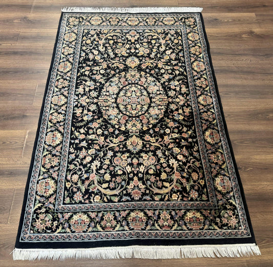 Sino Persian Rug 4x6, Very Fine 260 KPSI, Floral Medallion, Hand Knotted Wool Carpet - Nuvé
