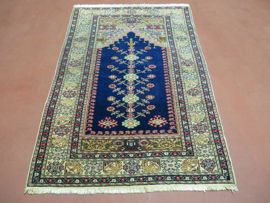 3' X 4' Semi Antique Handmade Turkish Prayer Kaisery Wool Rug Nice - Nuvé