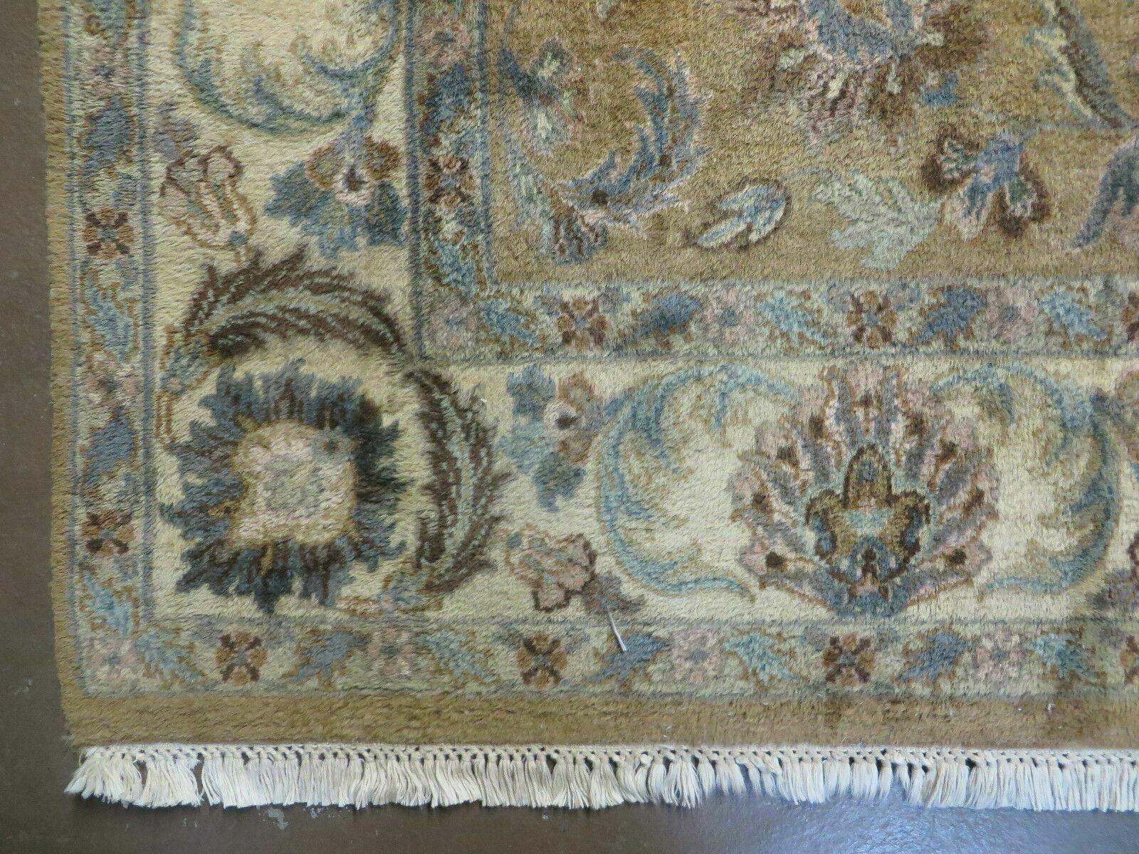5' 6" X 9' Vintage Handmade Jaipur Indian Floral Oriental Wool Rug Veg Dyes - Nuvé