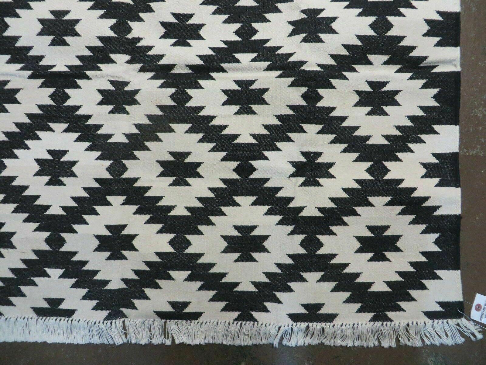 4' X 6' Hand Woven Wool Rug Contemporary Kilim Dhurrie Modern Oriental Area Rug - Nuvé