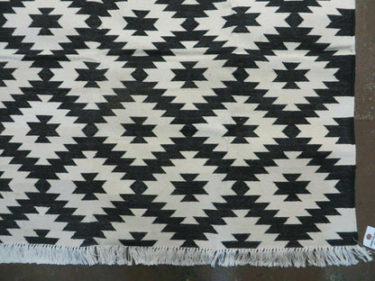 4' X 6' Hand Woven Wool Rug Contemporary Kilim Dhurrie Modern Oriental Area Rug