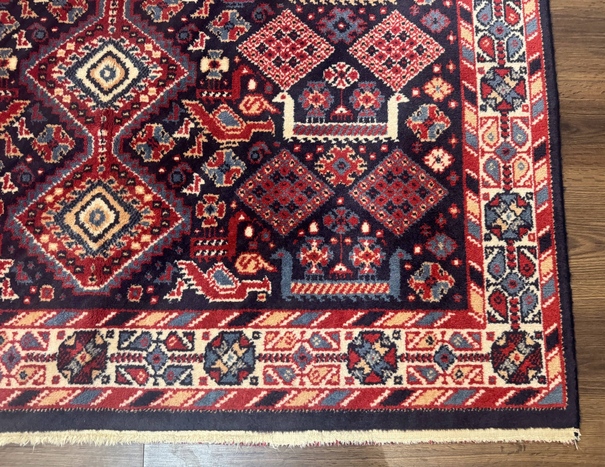 Karastan Rug 5x8, Yuruk Collection #530, Geometric Tribal Wool Pile Vintage Carpet - Nuvé