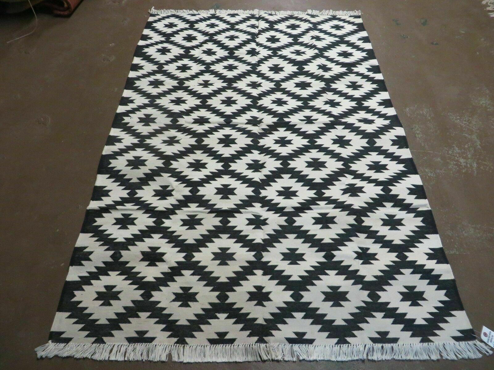 4' X 6' Hand Woven Wool Rug Contemporary Kilim Dhurrie Modern Oriental Area Rug - Nuvé