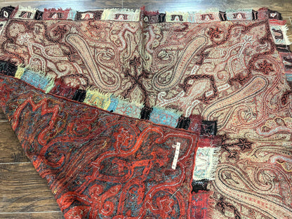 Antique Indian Kashmiri Shawl, Needlework, Signed By Masterweaver, Handmade, Rare - Nuvé