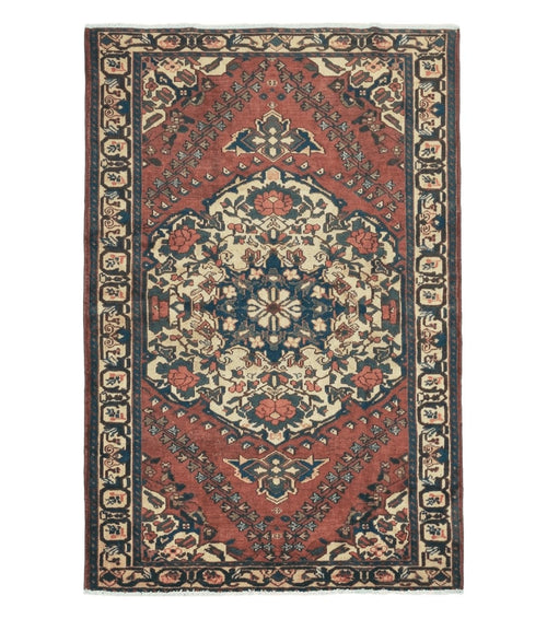 4' X 7' Antique 1920 Handmade Turkish Medallion Wool Rug Veg Dye Nice