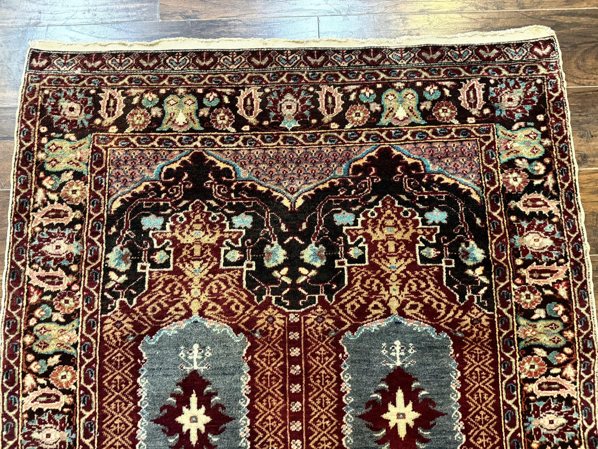 Antique Turkish Rug 4x6, Unique Rare Carpet
