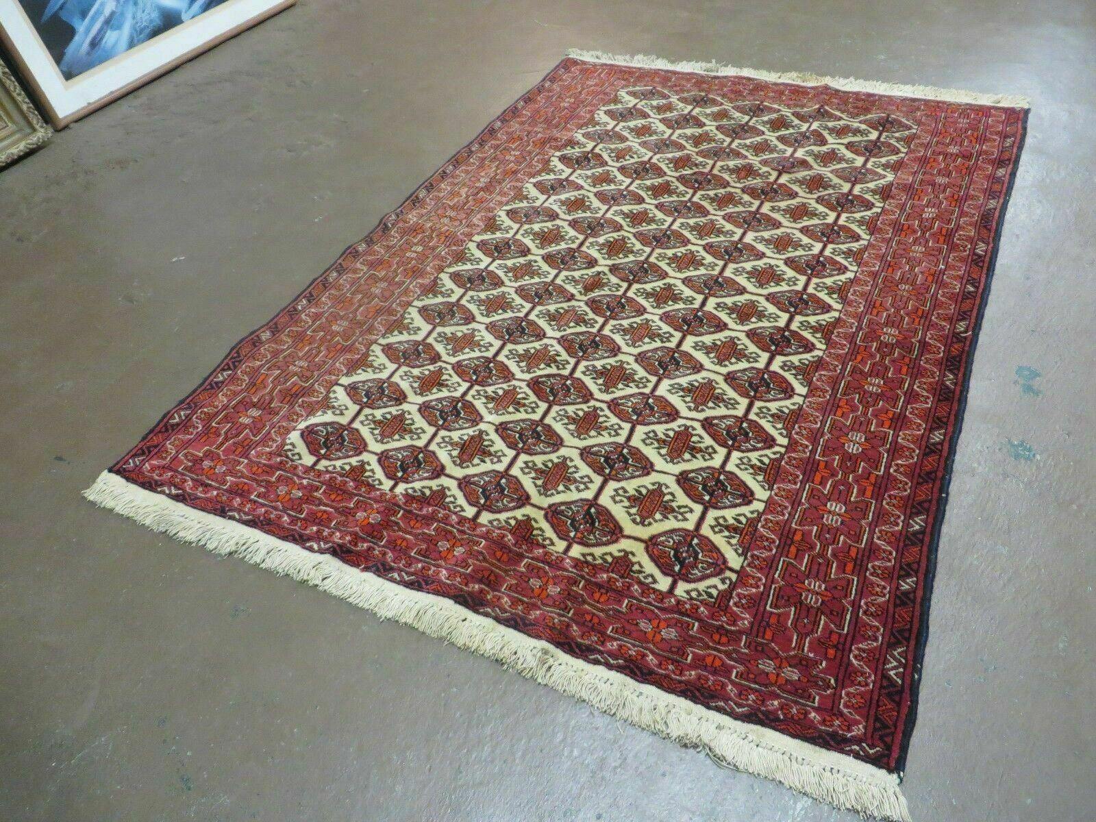 4' X 6' Handmade Finely Knotted Pakistan Turkoman Bokhara Wool Rug Nice - Nuvé