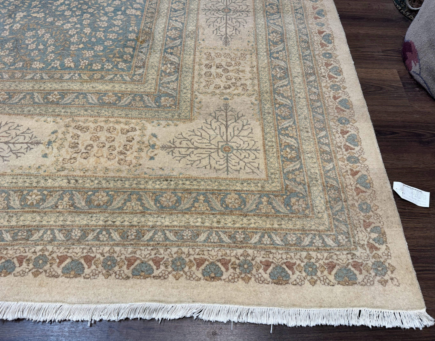Palace Size Pak Persian Rug 12x18, Haji Jalili Design, Pakistani Carpet, Oat and Light Blue, Fine 260 KPSI - Nuvé