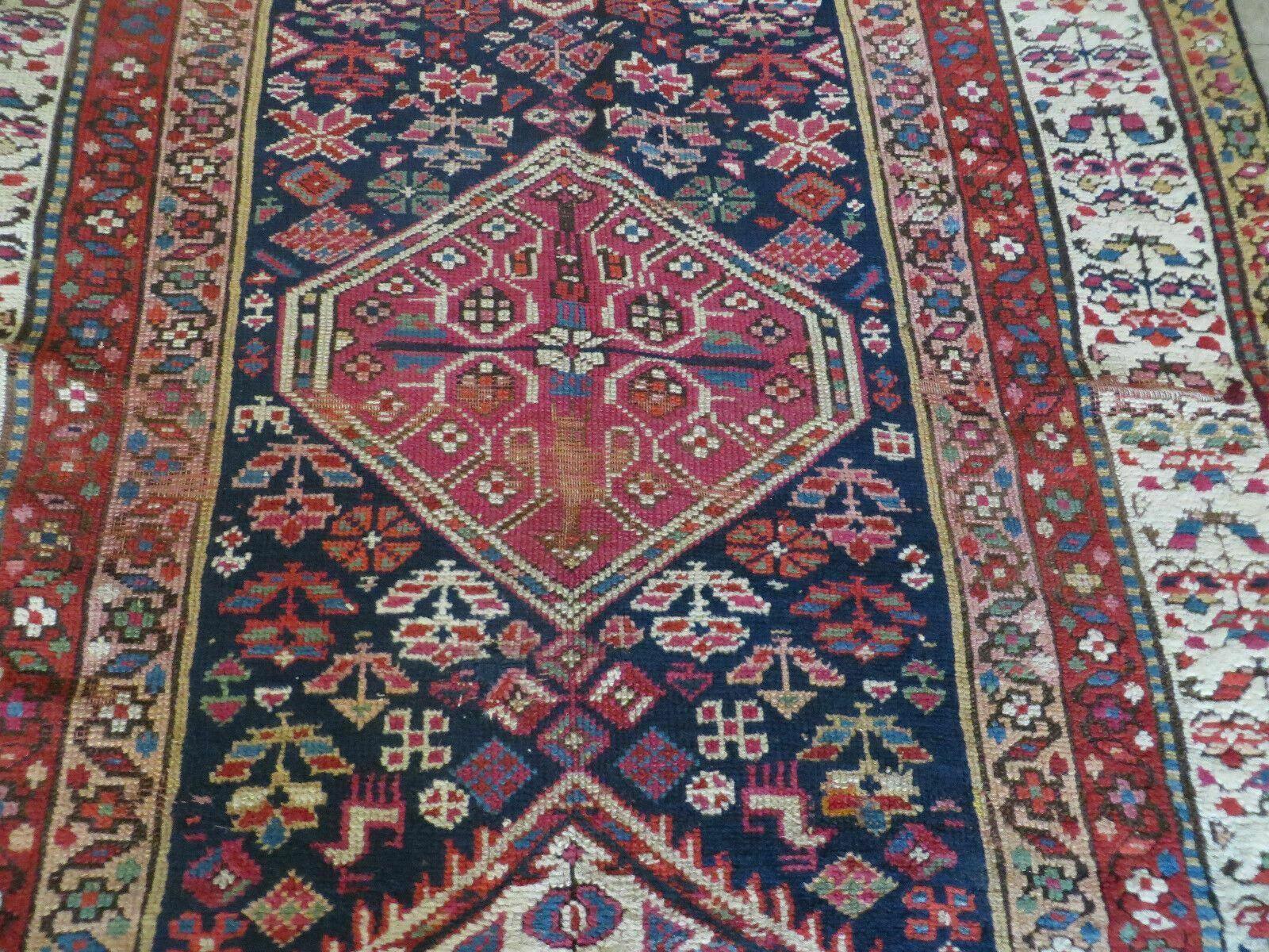 4' X11' Antique Handmade Turkish Anatolian Wool Corridor Kalegy Runner Rug - Nuvé