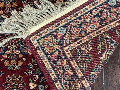 Small Karastan Rug 2.6 x 4 Red Sarouk #785, Karastan Wool Pile Rug, Original 700 Series, Discontinued Vintage Karastan Carpet - Nuvé