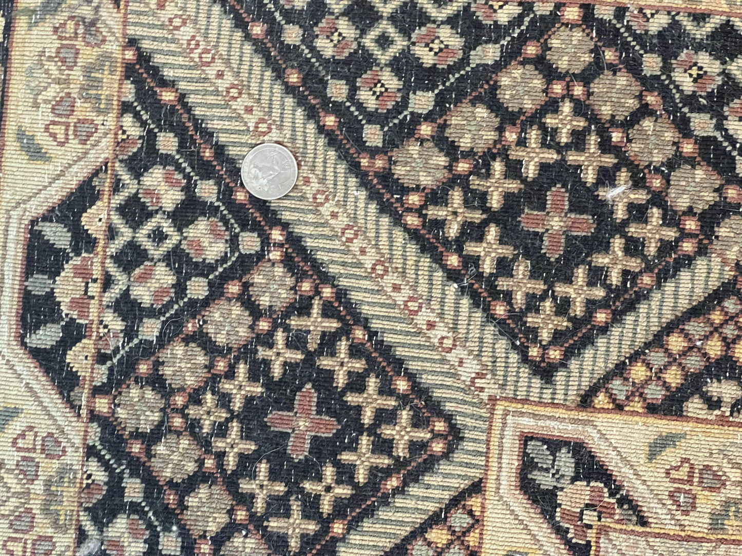 Indo Persian Rug 8x10, Dome Design, 210 KPSI, Handmade Vintage Wool Rug - Nuvé
