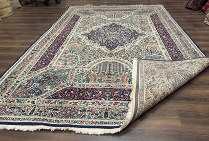 Persian Rug 8x11, Belgium Power Loomed Rug, Kirman Lavar Floral Design, Vintage Rug - Nuvé